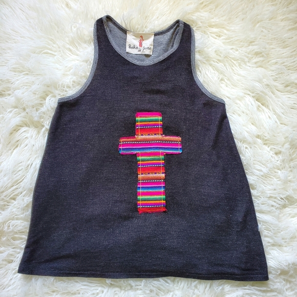 Boho Jane Tops - Boho Jane Serape Cross Tank size small